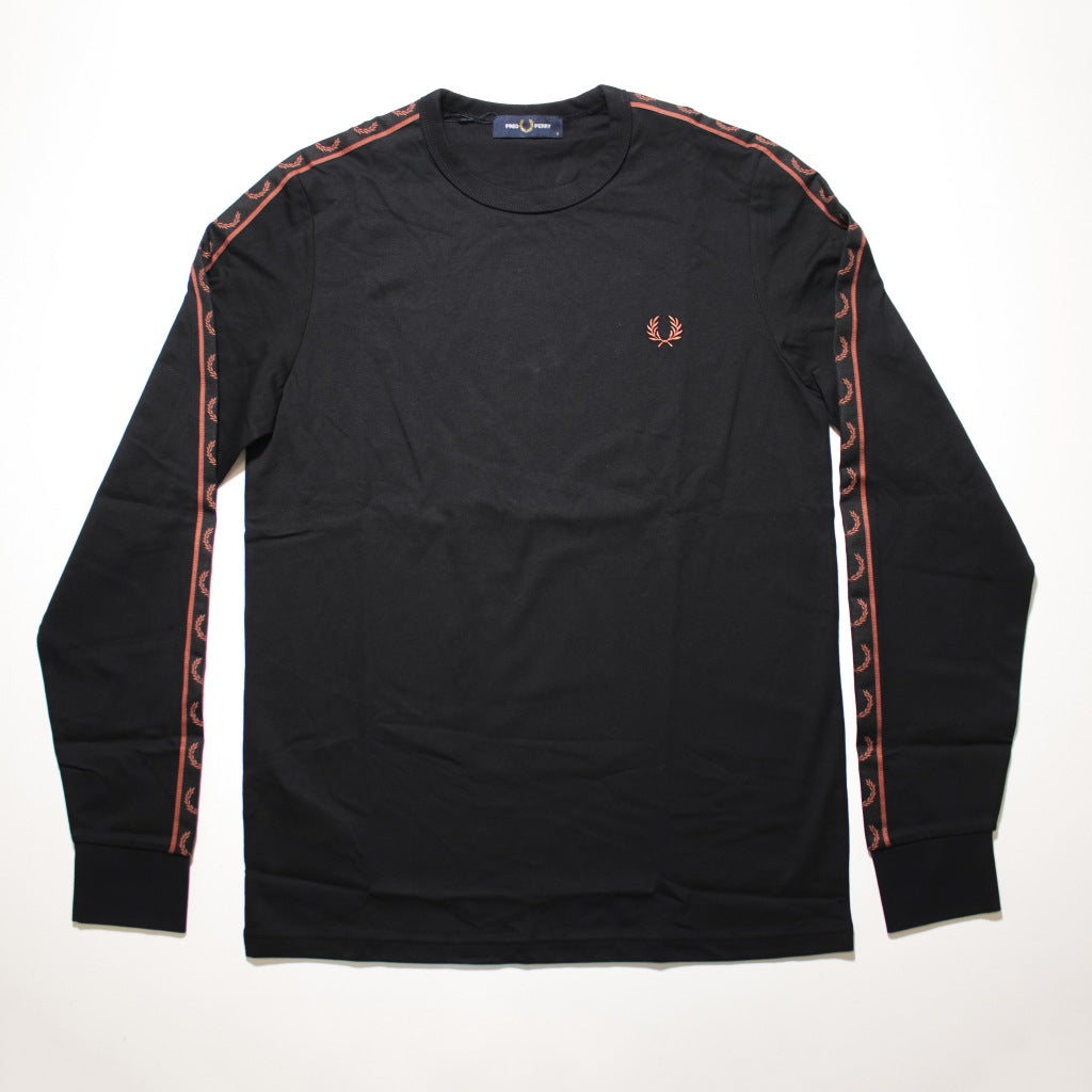 FRED PERRY TAPED LONG SLEEVE TE en color XBLK (4)