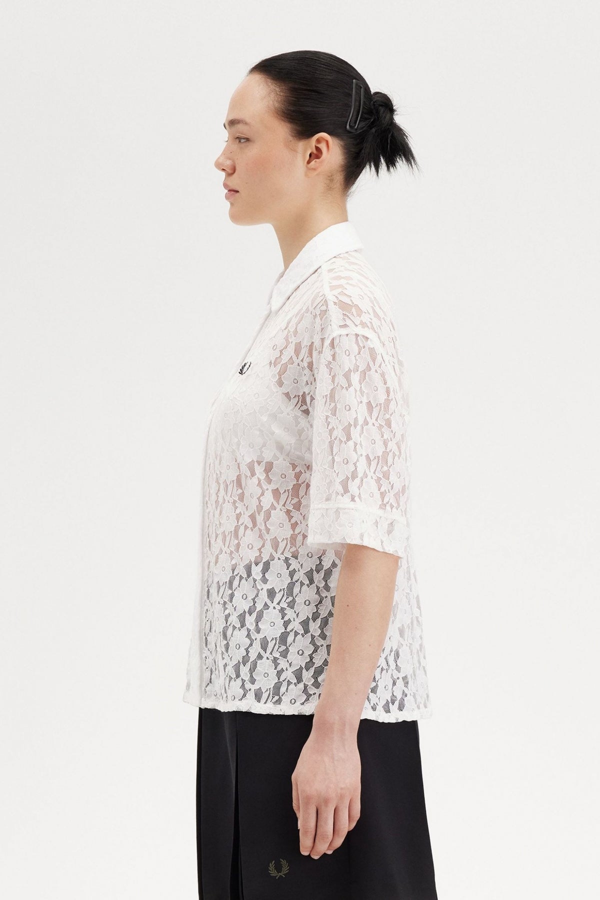 FRED PERRY LACE SHIRT en color WHITE (3)