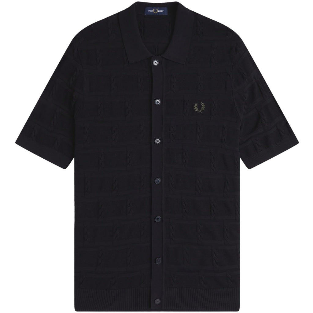 FRED PERRY CABLE DETAIL KNITTED en color BLACK (4)