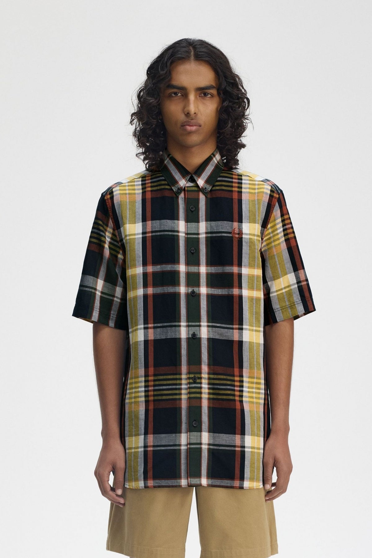 FRED PERRY MADRAS CHECK SHORT S en color NAVY (1)