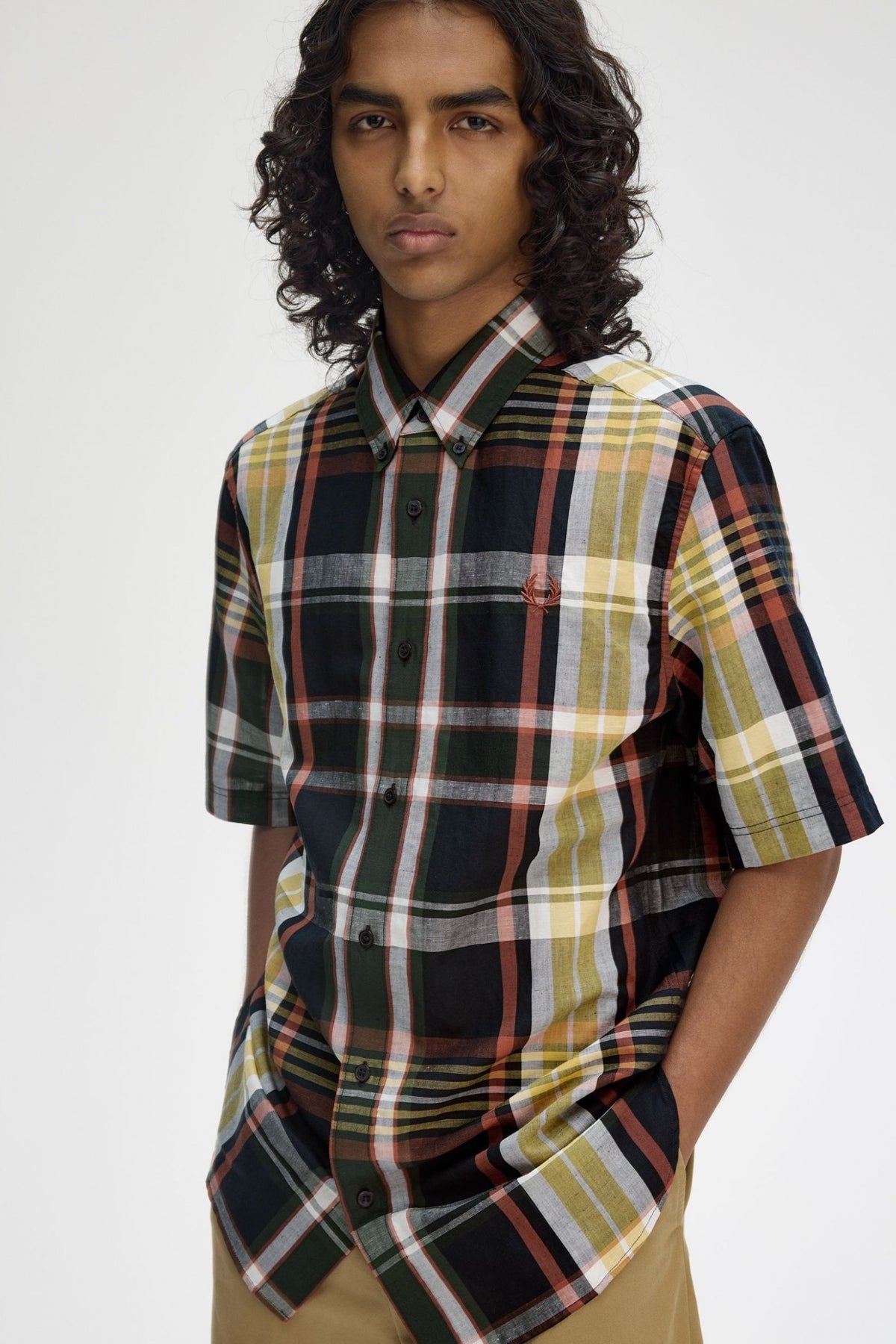 FRED PERRY MADRAS CHECK SHORT S en color NAVY (4)