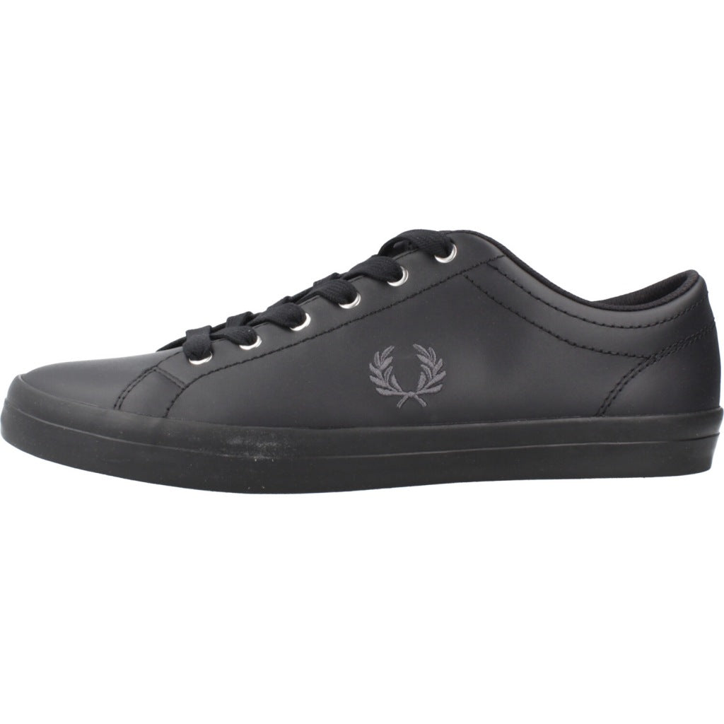 FRED PERRY BASELINE LEATHER en color BLACK (2)