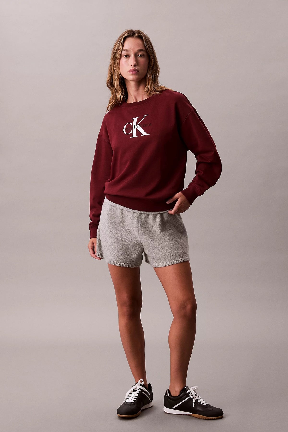 CALVIN KLEIN LS MONOLOGO FRENCH en color RED (4)