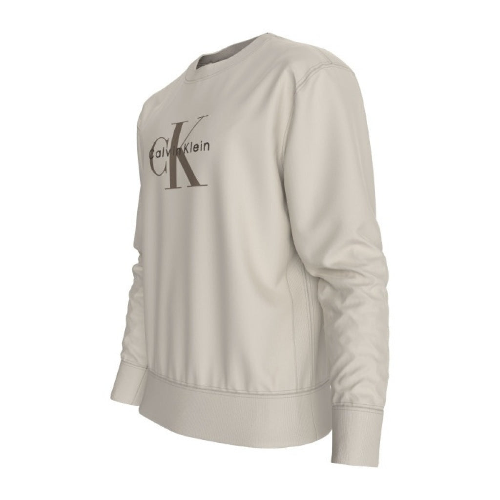 CALVIN KLEIN LS EU TERRY MONOL en color CHALK (5)
