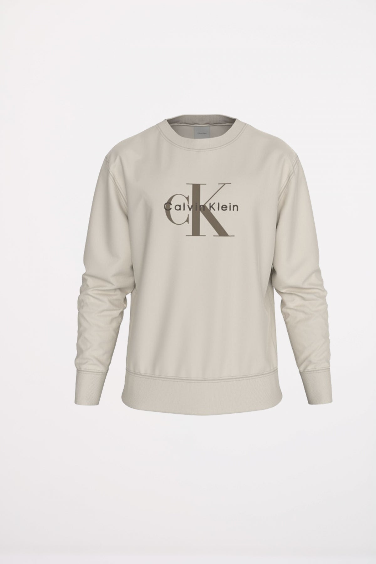 CALVIN KLEIN LS EU TERRY MONOL en color CHALK (1)