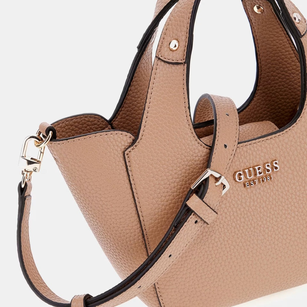 GUESS HELINA MINI TOTE en color BEI (4)