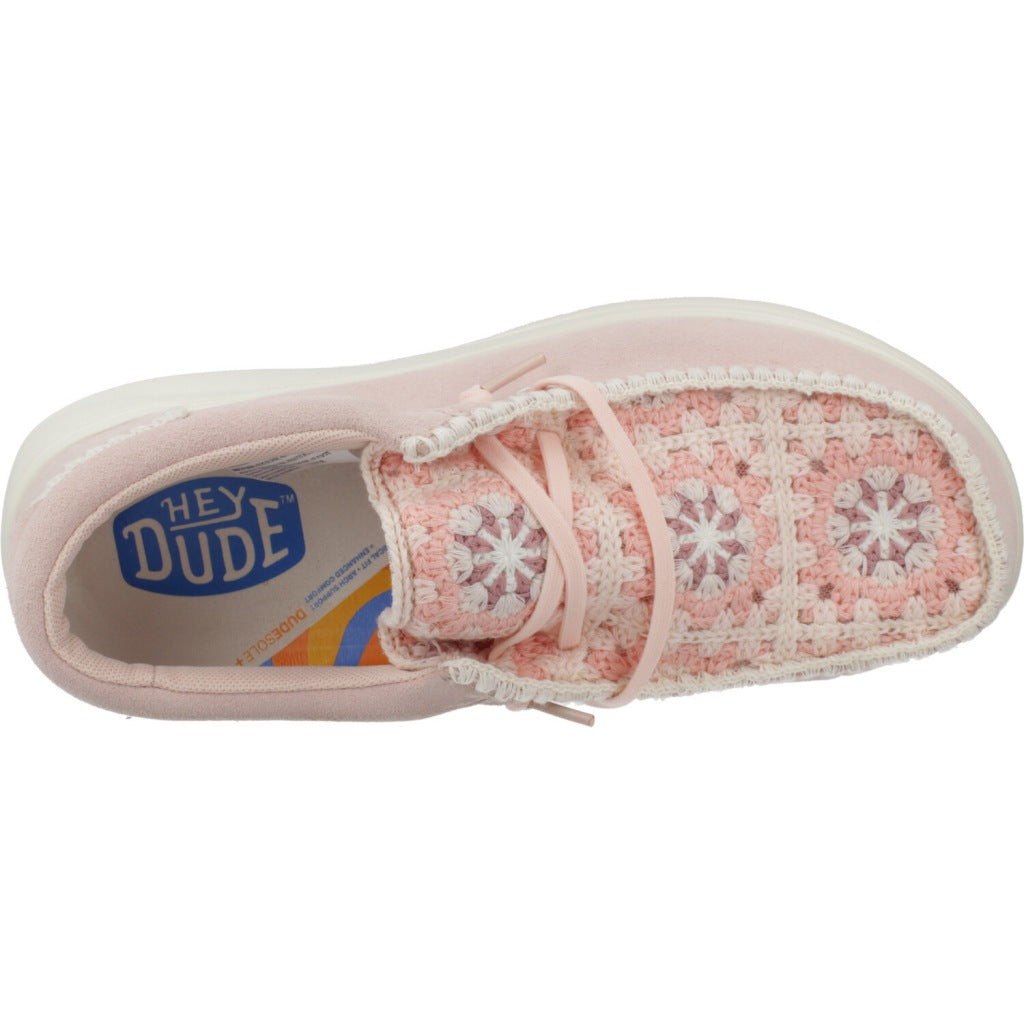 HEY DUDE WENDY COMF SUEDE CRO en color PNKMLT (7)