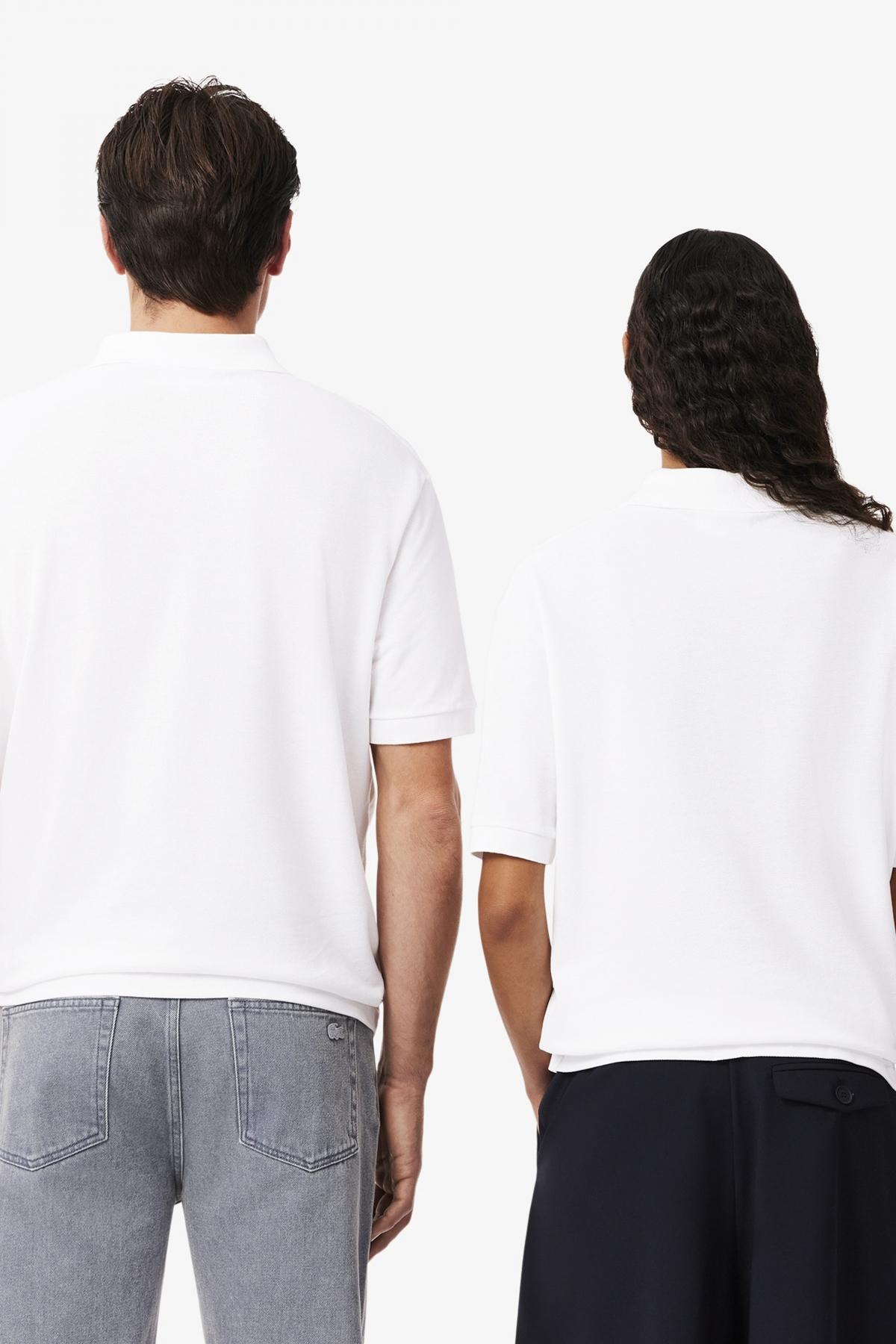 LACOSTE SHORT SLEEVED RIBBE en color WHITE (3)