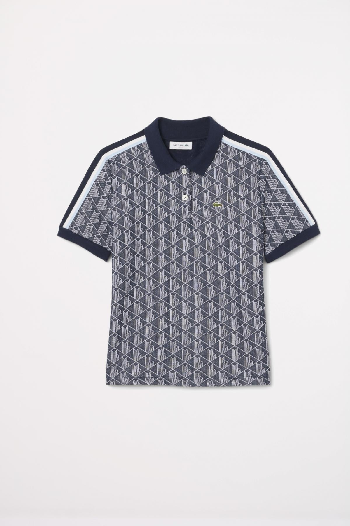 LACOSTE RIBBED COLLAR SHIRT en color BLUWHT (2)