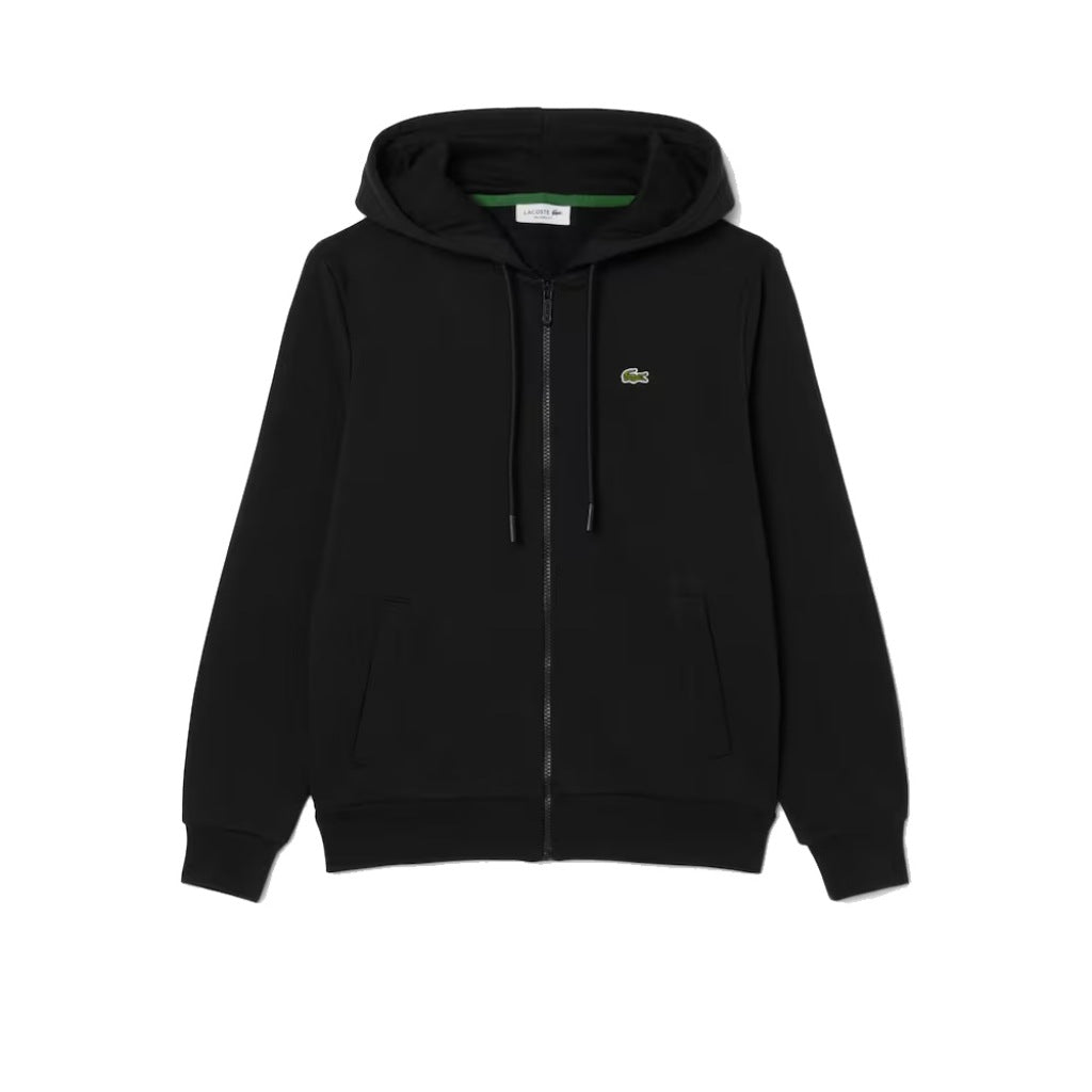 LACOSTE ZIPPED FLEECE HOODIE en color BLACK (4)