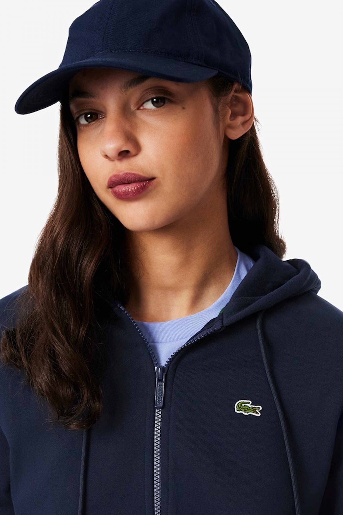 LACOSTE ZIPPED FLEECE HOODIE en color NAVY (4)