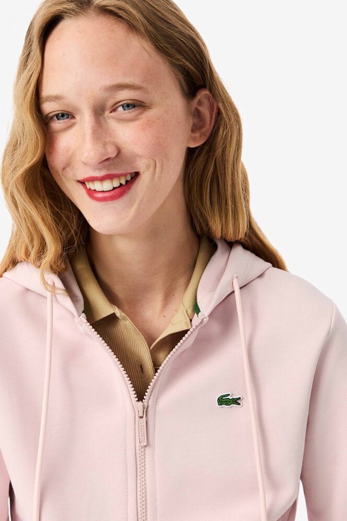 LACOSTE ZIPPED FLEECE HOODIE en color NIDUS (4)