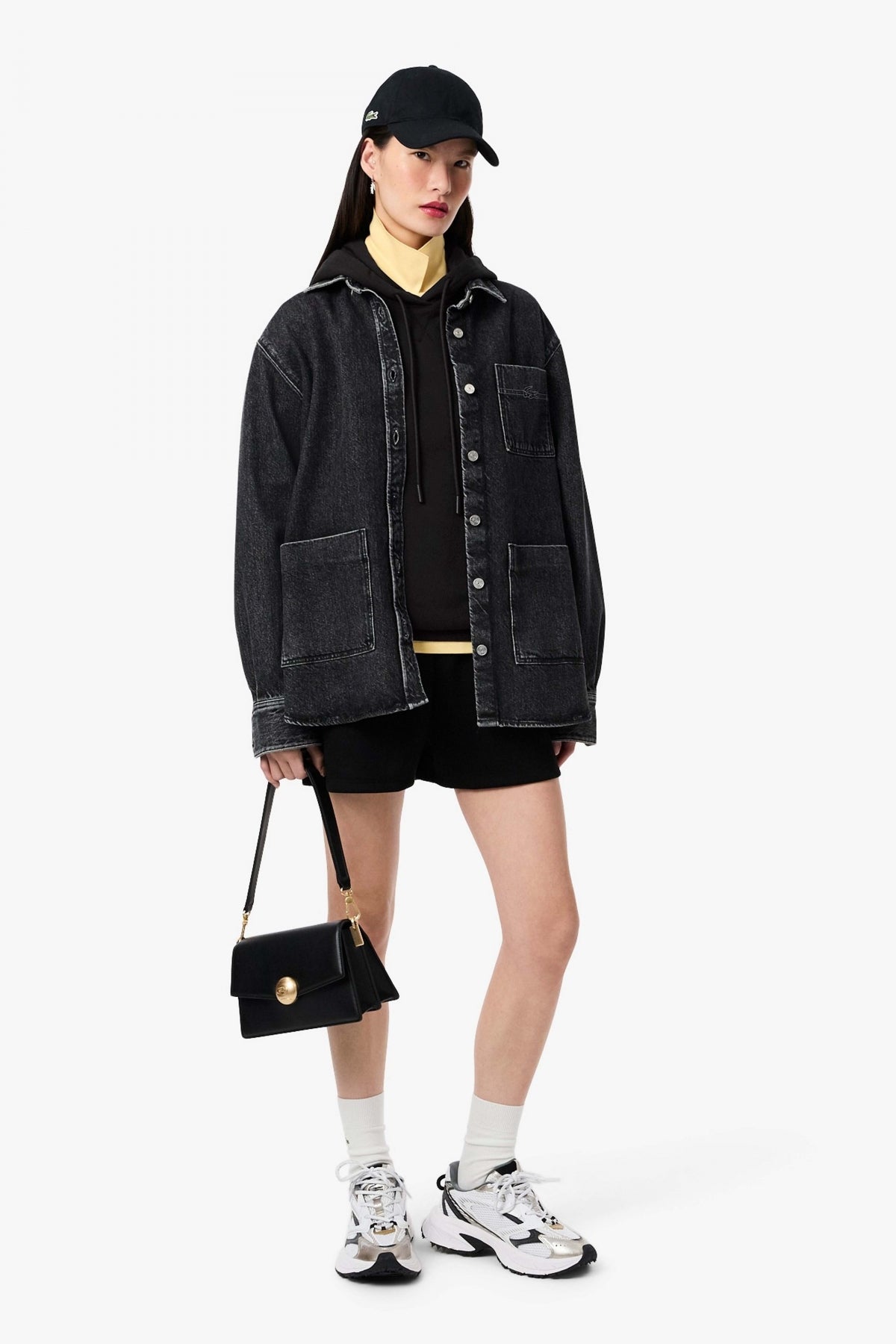 LACOSTE OVERSIZED FLEECE HOO en color BLACK (4)