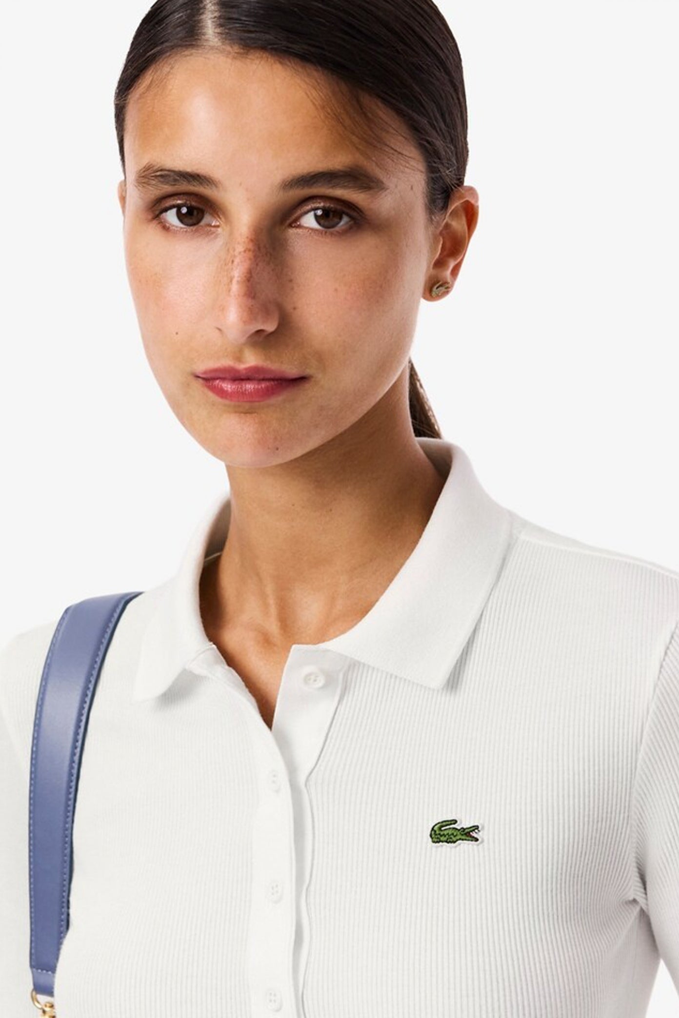 LACOSTE RIBBED COLLAR SHIRT en color FLOUR (4)