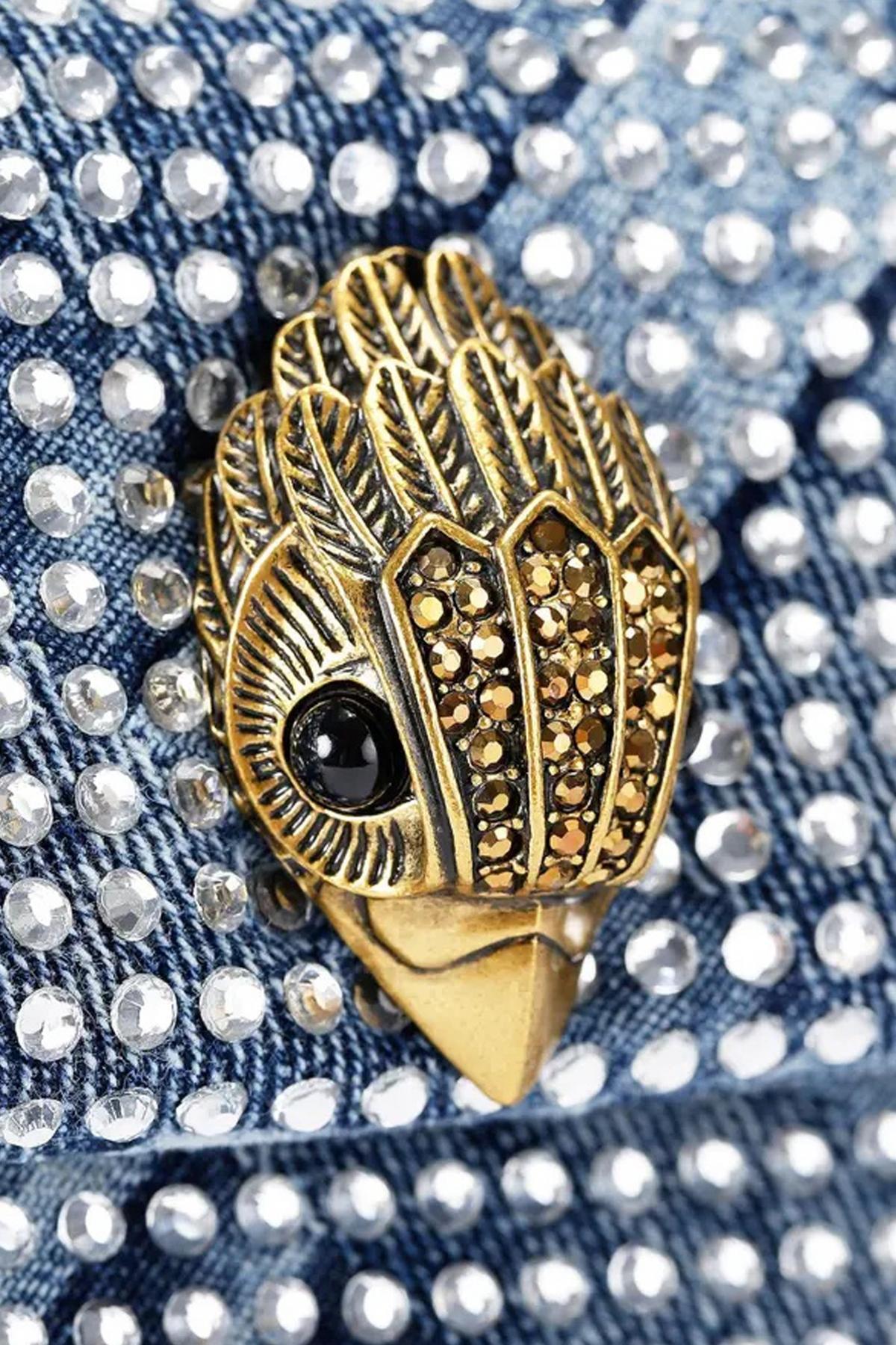 KURT GEIGER LONDON FABRIC MD KENSINGTON en color NAVY (4)