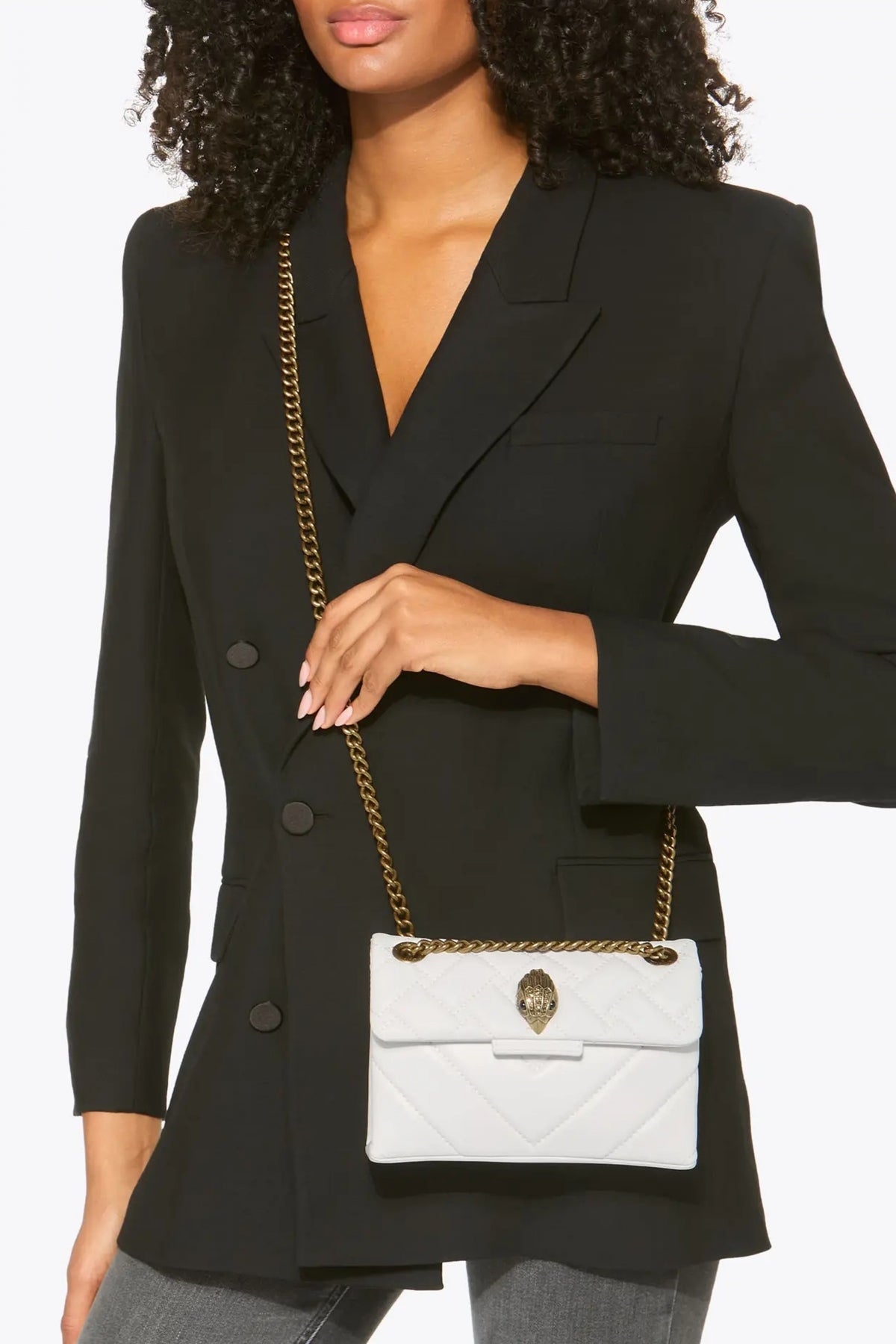 KURT GEIGER LONDON MINI LEATHER KENSING en color WHITE (4)