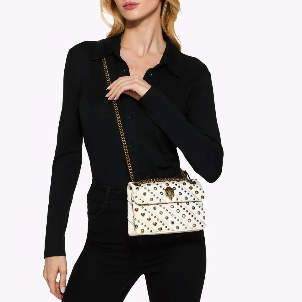 KURT GEIGER LONDON LEATHER MINI KENSING en color OPNWHT (4)