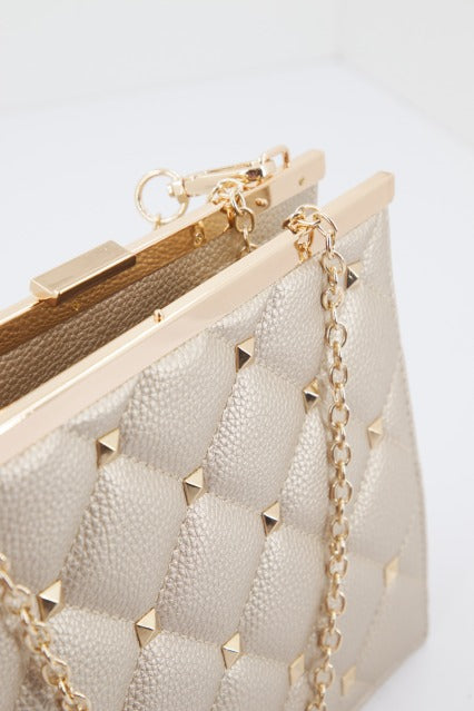 MENBUR M BOLSO ACOLCHA en color GOLD (3)