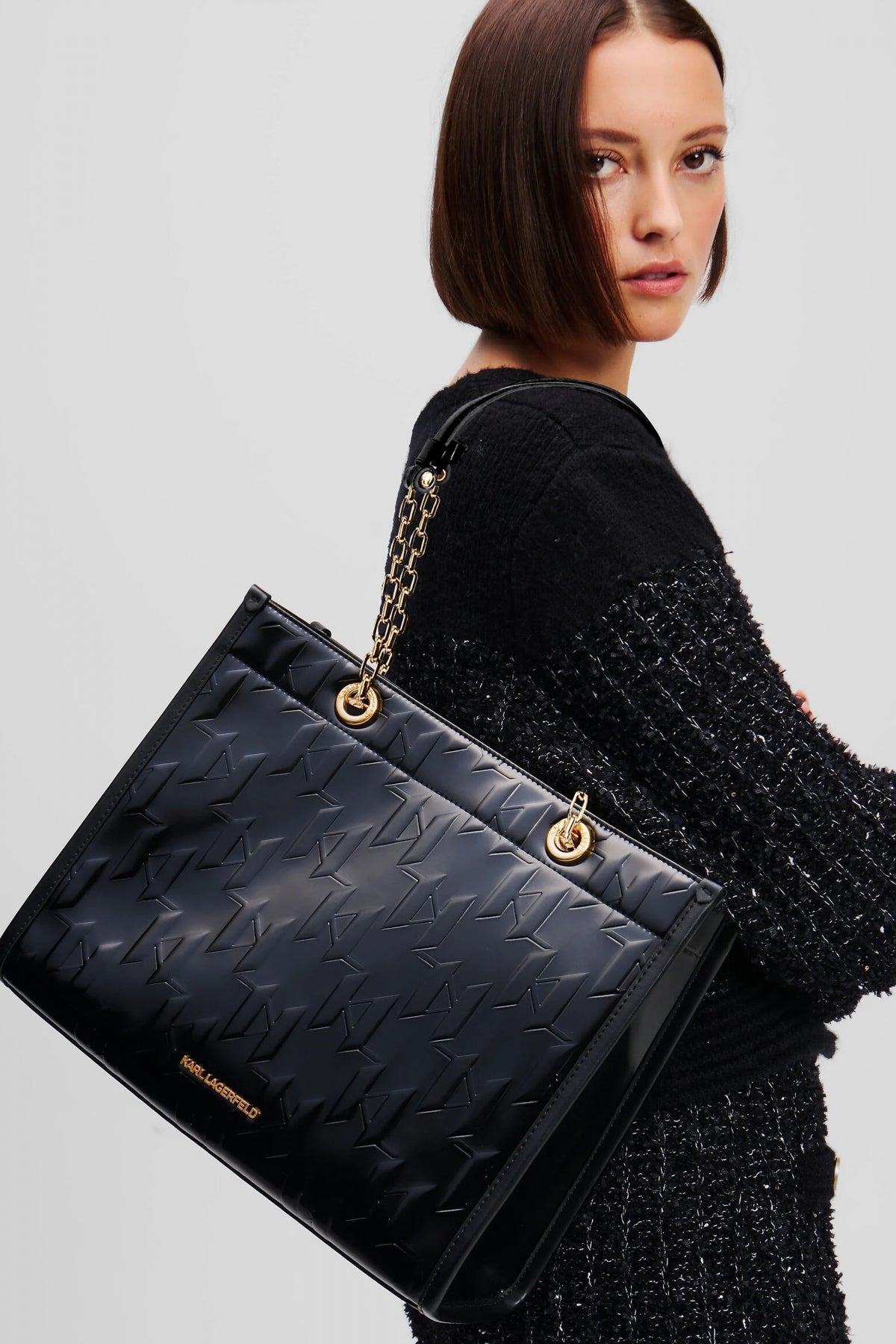 KARL LAGERFELD SKUARE SP SHINY MONO en color BLACK (4)