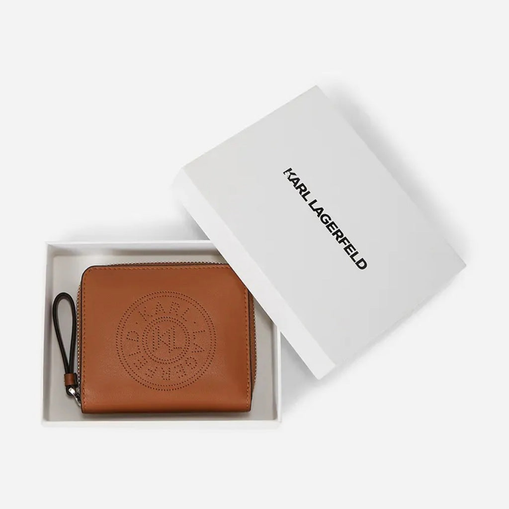 KARL LAGERFELD CIRCLE MD ZIP BIFOLD en color DRKTAN (4)