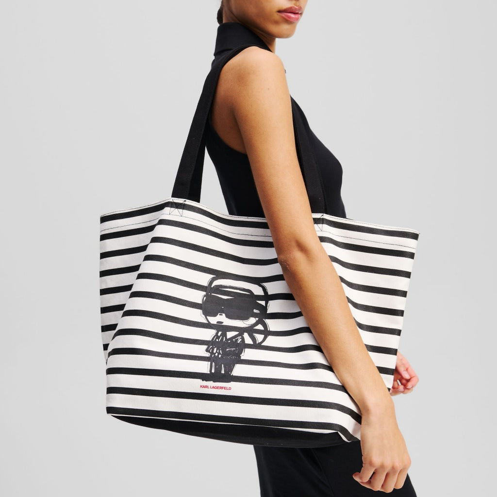KARL LAGERFELD IKON PRINT STRIPE SH en color BLKWHT (4)