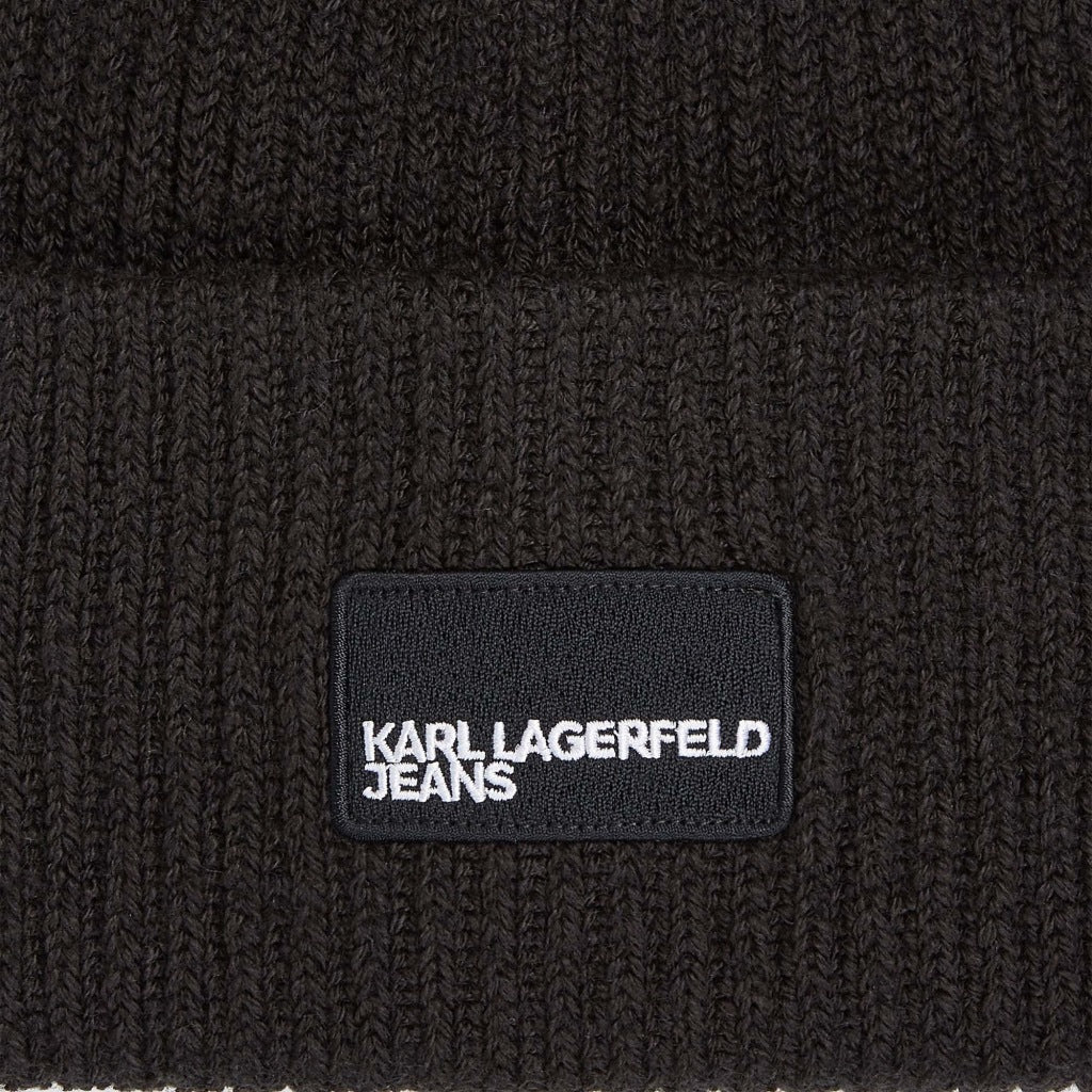 KARL LAGERFELD KLJ PATCH LONG BEANI en color BLACK (4)
