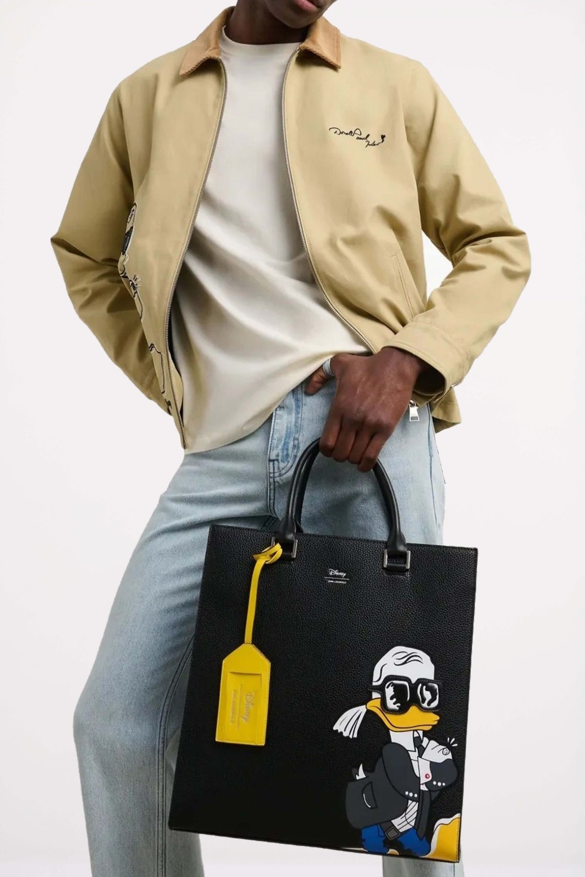 KARL LAGERFELD KL X DISNEY TOTE en color BLACK  (4)