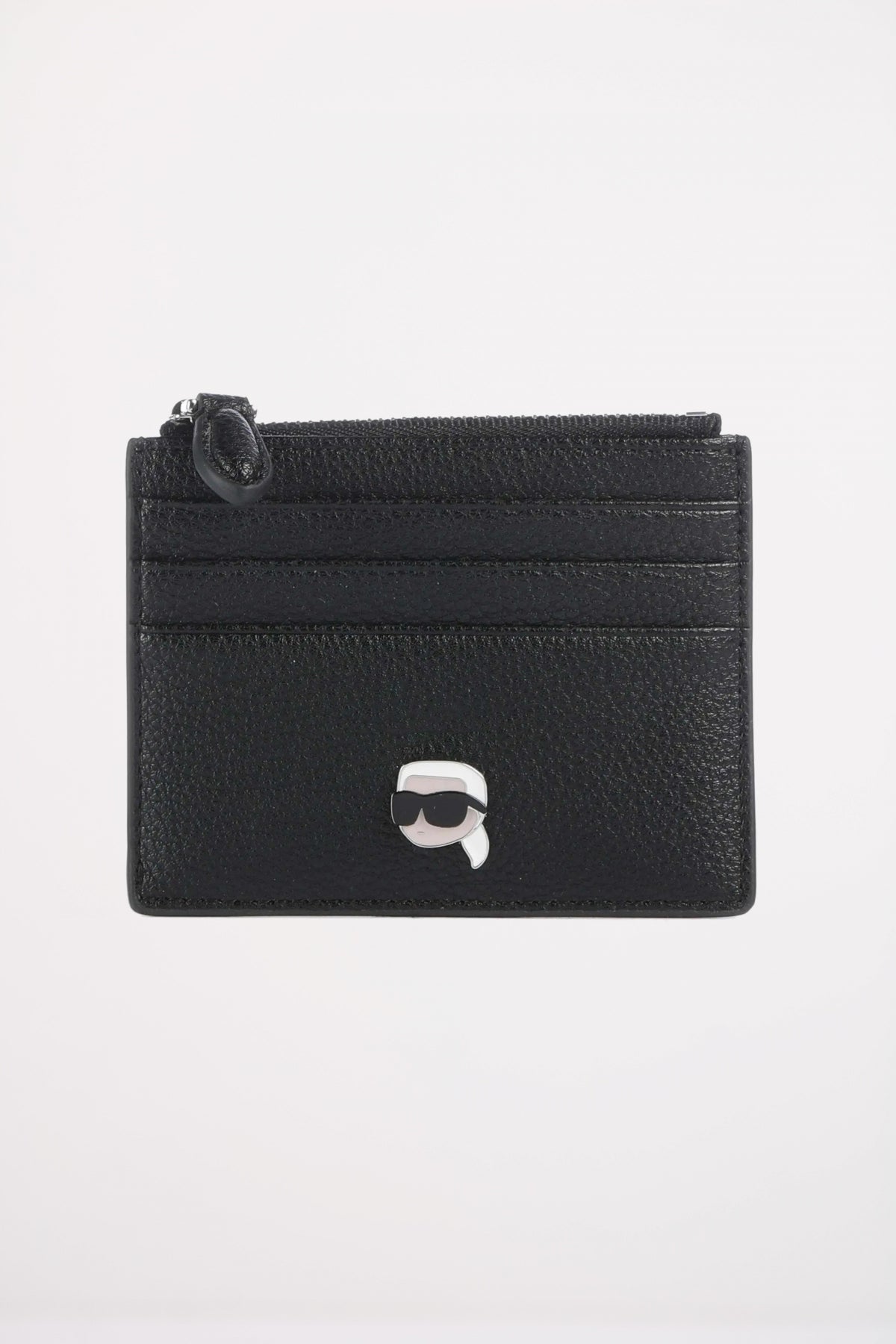 KARL LAGERFELD IKON GRAINY ZIP CARD en color BLACK (1)