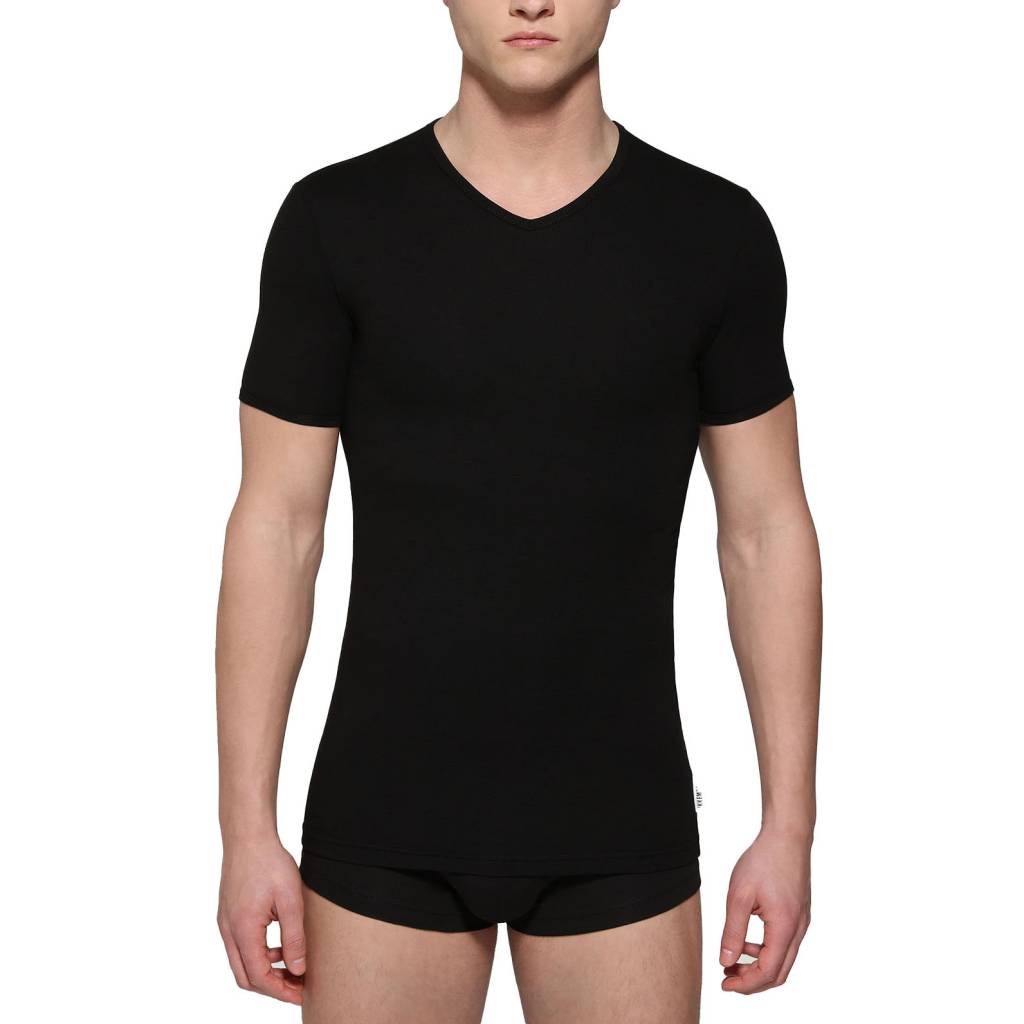BIKKEMBERGS UNDERWEAR -PACK HOMBRE V-NECK en color BLACK (4)