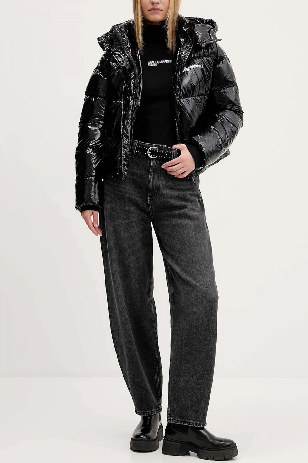 KARL LAGERFELD JEANS KLJ FITTED ROLL NECK en color BLACK (4)