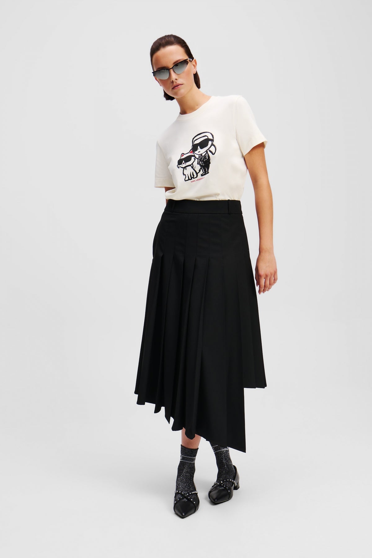 KARL LAGERFELD JEANS IKON SKETCH DUO T-SH en color CREAM (4)