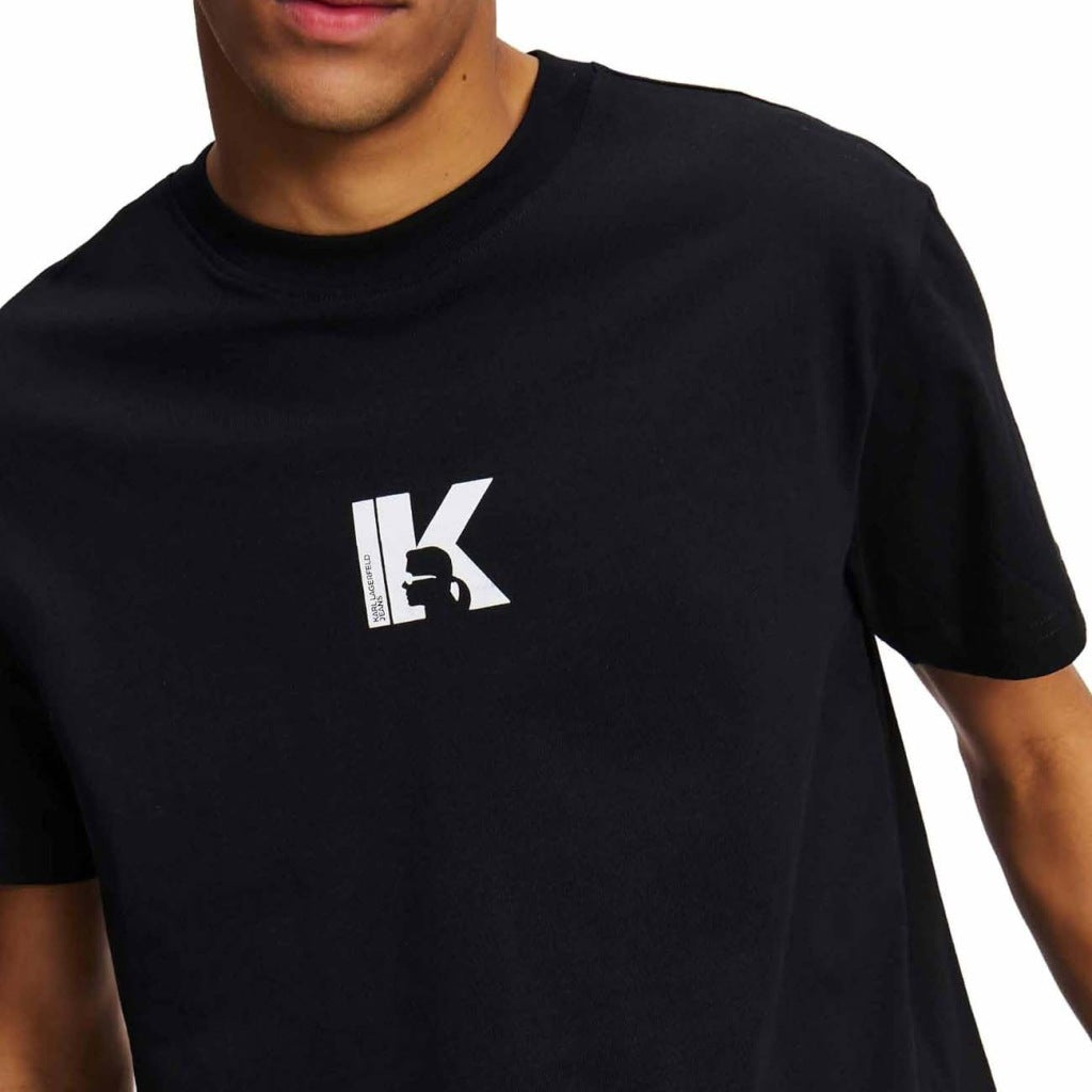 KARL LAGERFELD JEANS REG SS K LOGO TEE en color BLACK (6)