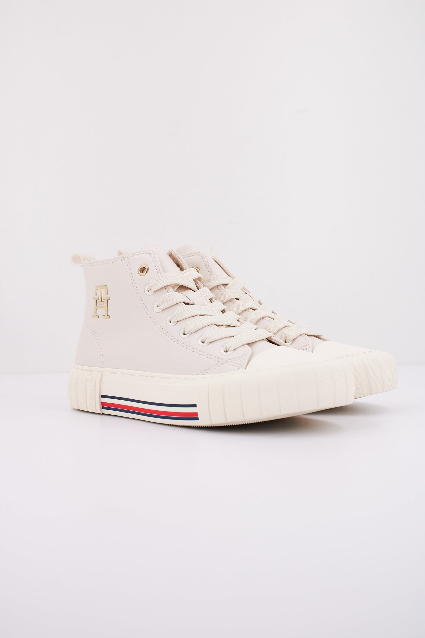 TOMMY HILFIGER HIGH TOP LACE-UP SNE en color IVORY (2)