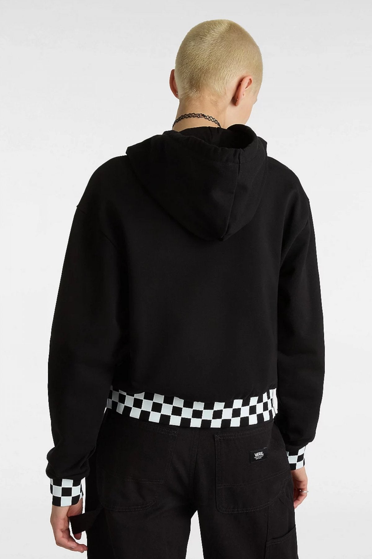 VANS BOOM BOOM CHECK CROP en color BLACK (3)
