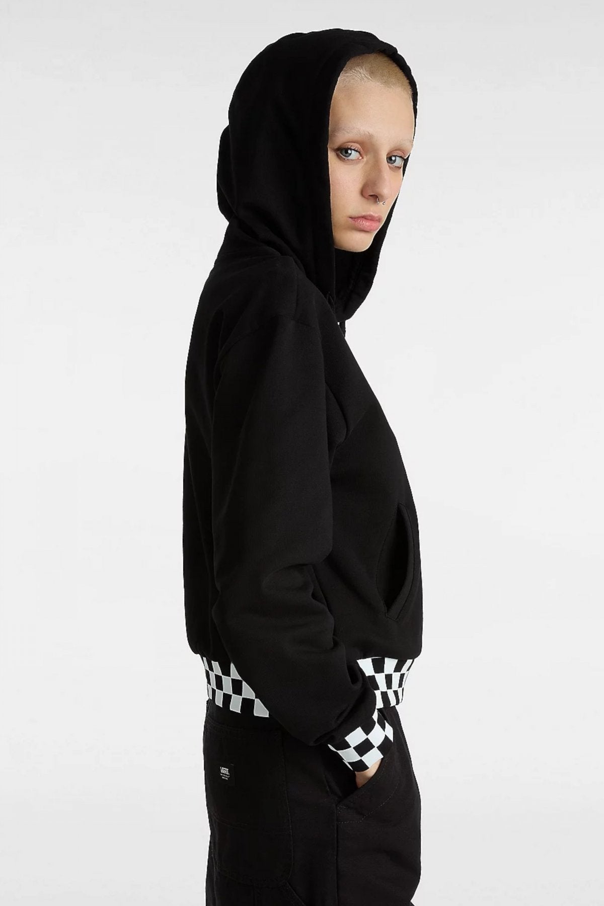 VANS BOOM BOOM CHECK CROP en color BLACK (4)