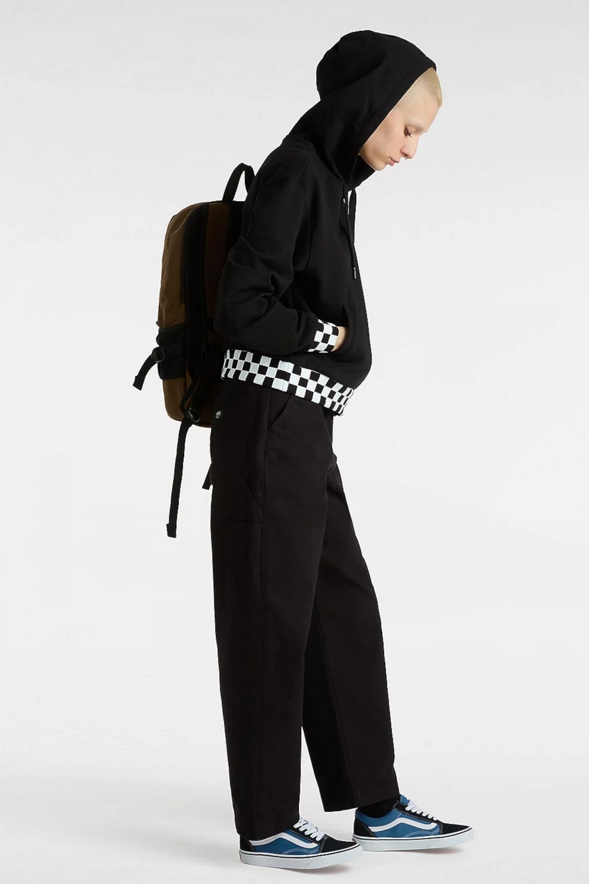 VANS BOOM BOOM CHECK CROP en color BLACK (5)