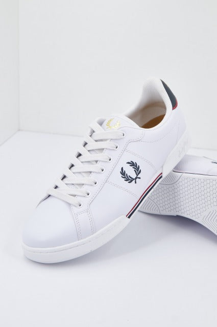 FRED PERRY  B LEATHER en color WHTNVY  (3)