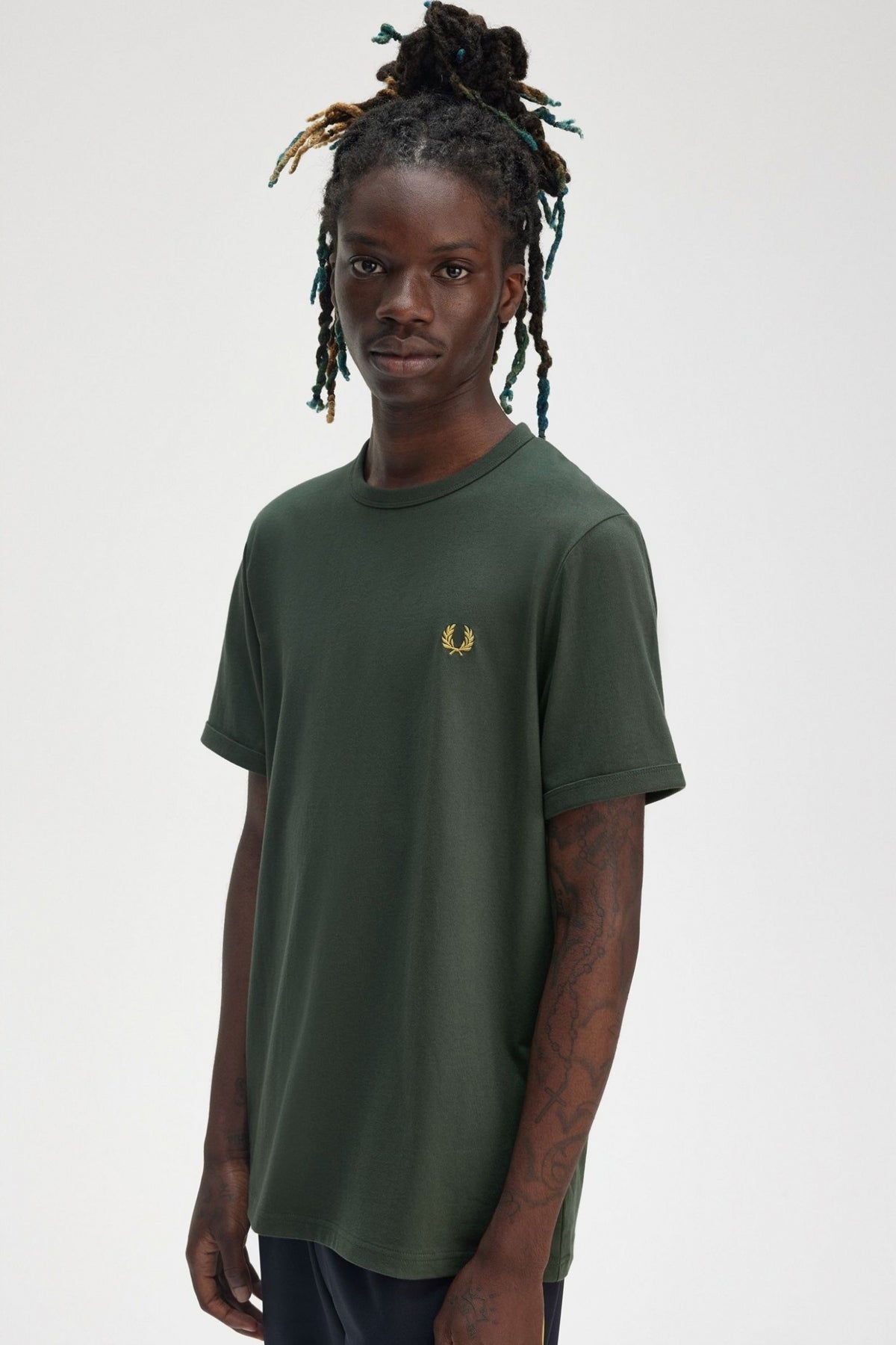 FRED PERRY RINGER T-SHIRT en color XGREEN  (4)
