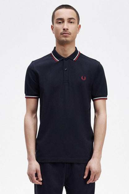 FRED PERRY TWIN TIPPED en color TNVYWHTR  (1)