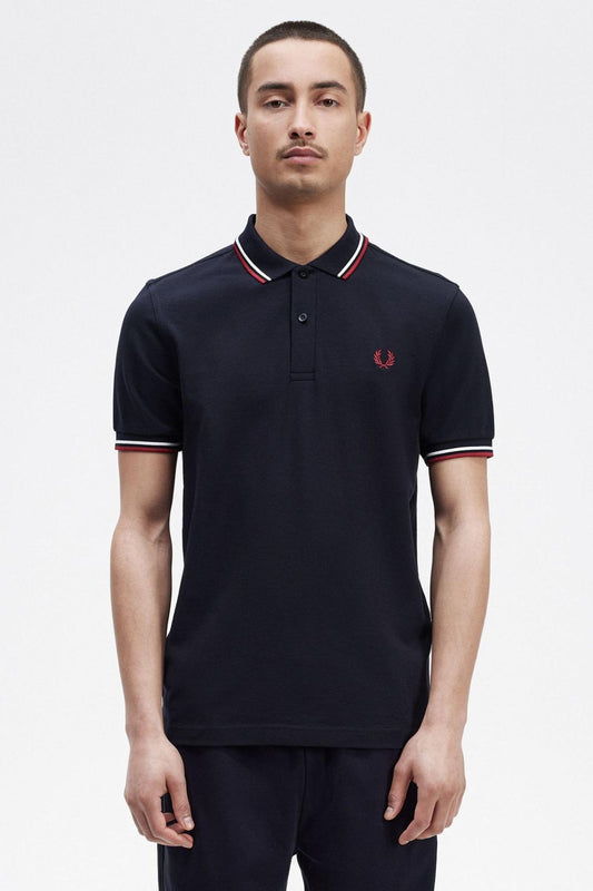 FRED PERRY TWIN TIPPED en color TNVYWHTR  (1)