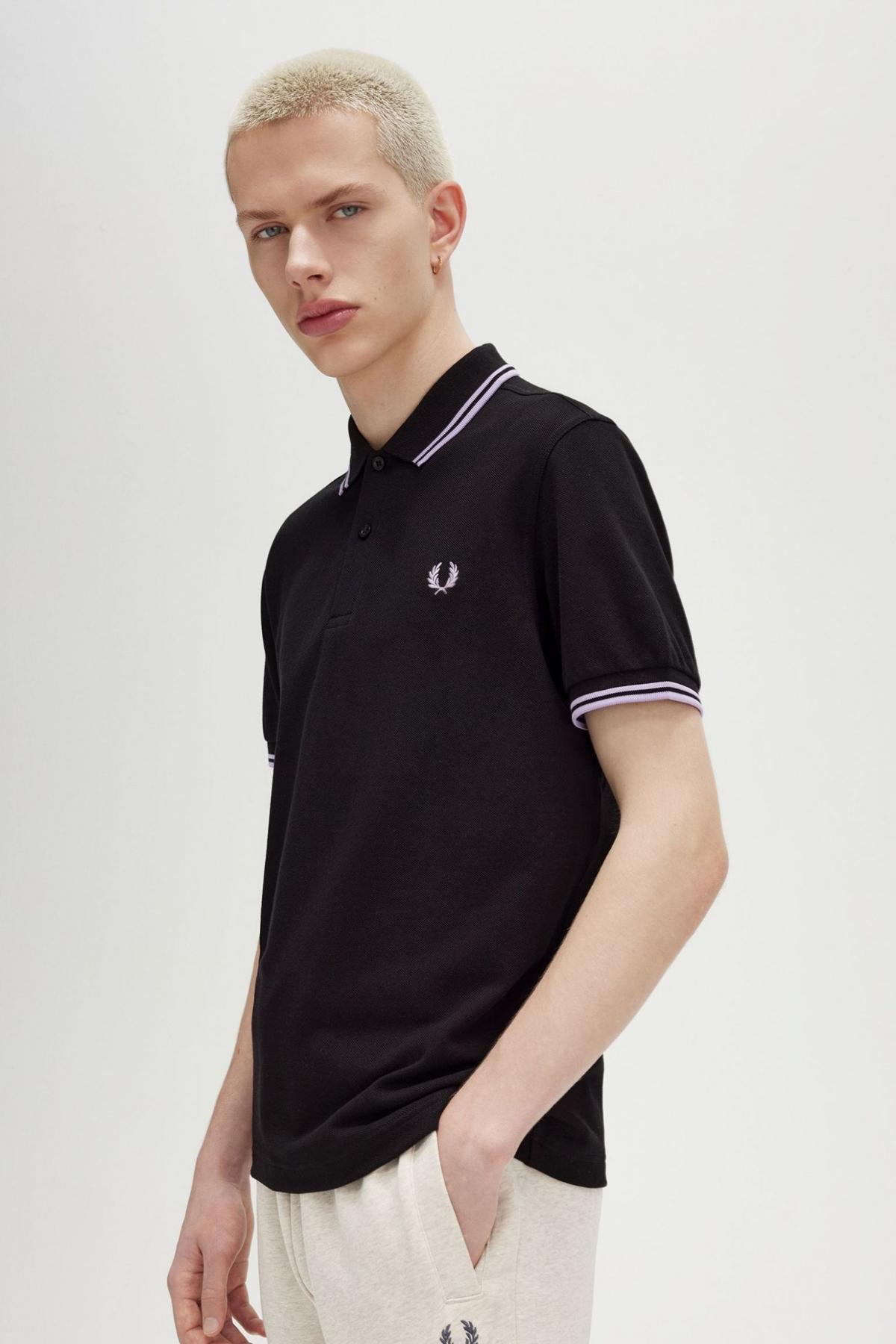 FRED PERRY TWIN TIPPED FRED PER en color WBLK  (4)