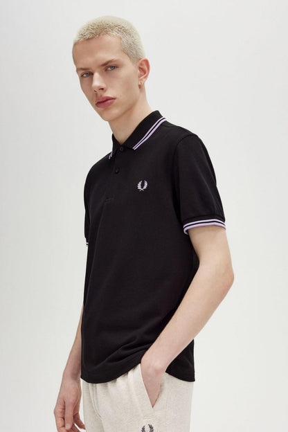 FRED PERRY TWIN TIPPED FRED PER en color WBLK  (4)