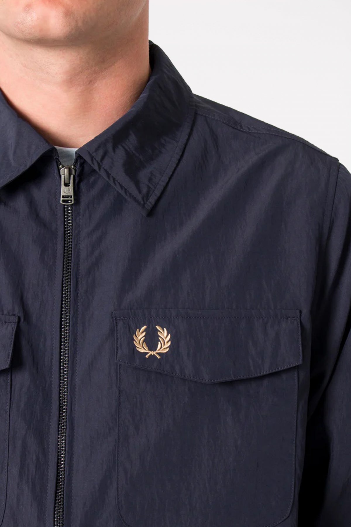 FRED PERRY ZIP THROUGH OVERSHIR en color NAVY  (2)