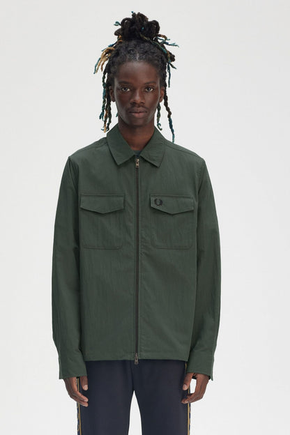 FRED PERRY ZIP THROUGH OVERSHIR en color XGREEN  (1)