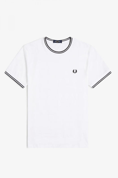 FRED PERRY  TWIN TIPPED T-SHIRT en color WHT  (2)