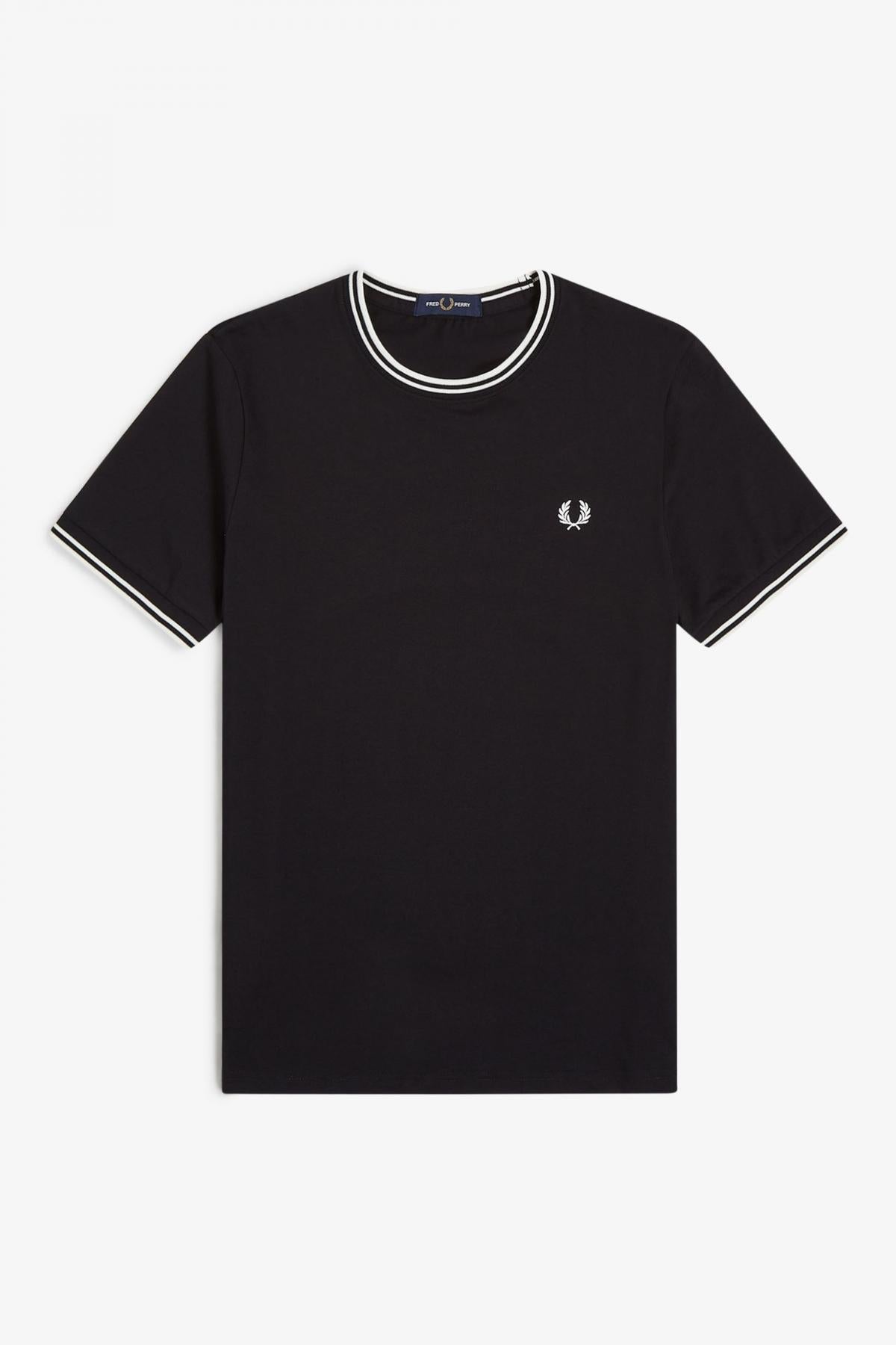 FRED PERRY  TWIN TIPPED T-SHIRT en color BLK  (2)