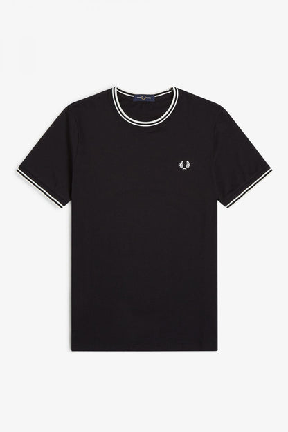 FRED PERRY  TWIN TIPPED T-SHIRT en color BLK  (2)