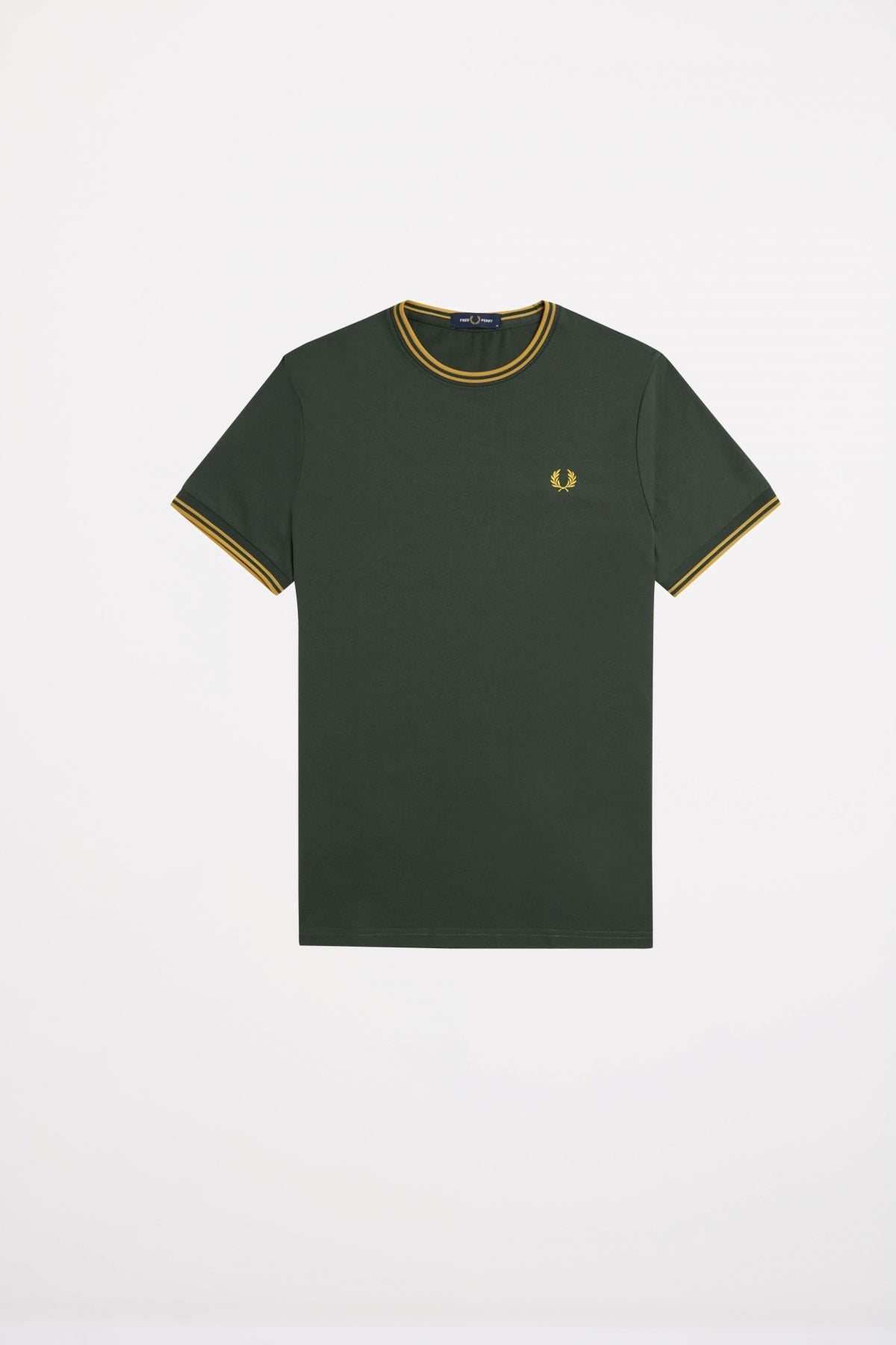 FRED PERRY TWIN TIPPED T-SHIRT en color YGREEN  (2)