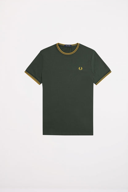 FRED PERRY TWIN TIPPED T-SHIRT en color YGREEN  (2)