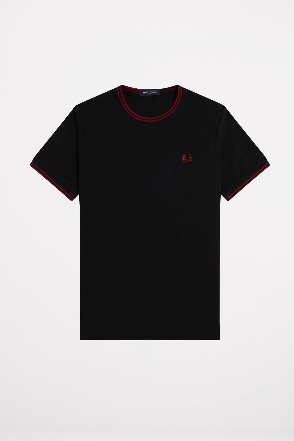 FRED PERRY TWIN TIPPED en color YBLACK  (2)